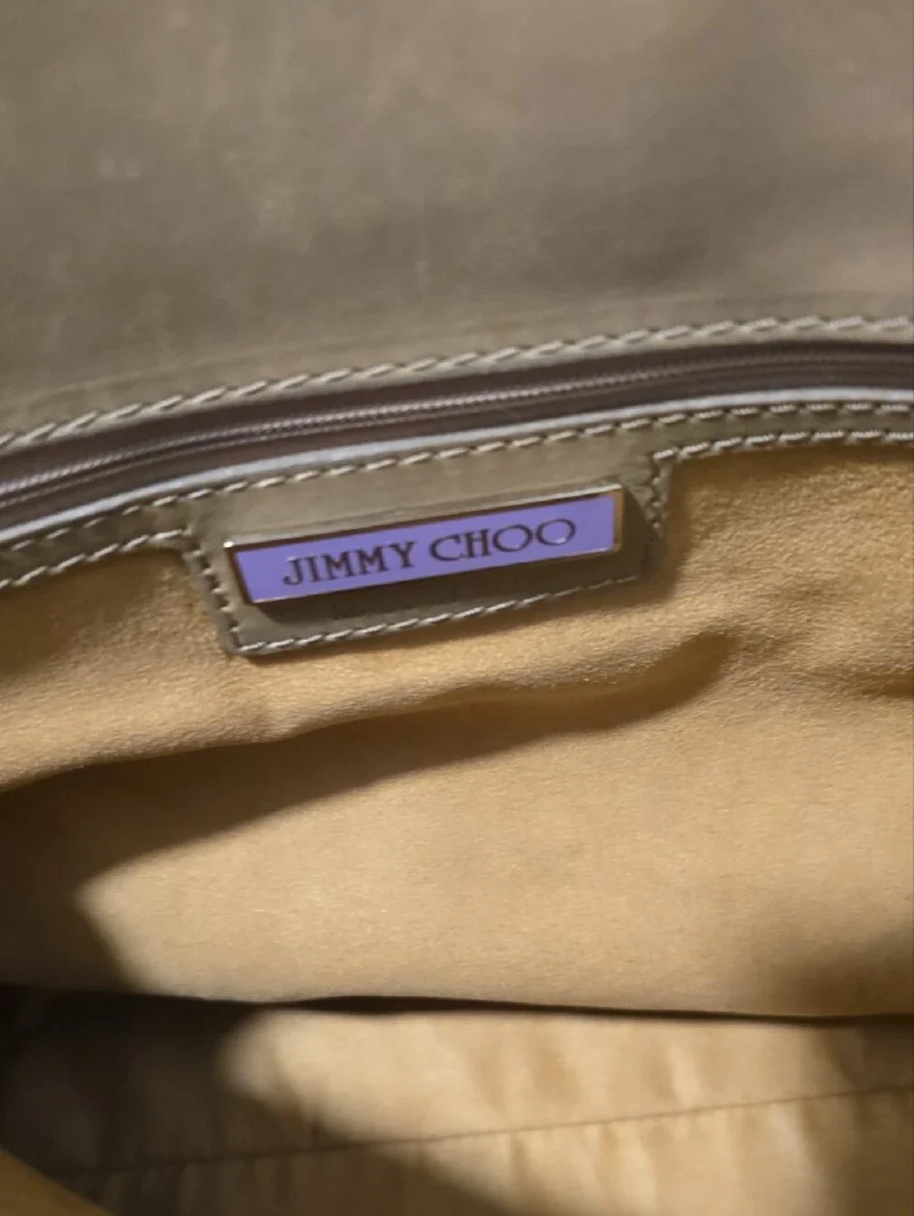 Jimmy Choo Tan Leather Satchel with Gold Hardware